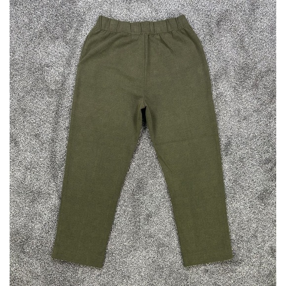 NEW Madewell Knit Huston Button-Front Pants Womens Medium Olive Green Glen Plaid - Picture 2 of 11